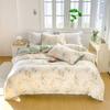 3Pcs Elegant Floral Tea Art Print Duvet Cover Set Soft Skin-Friendly Bedding Set Includes 1 Duvet Cover And 2 Pillowcases