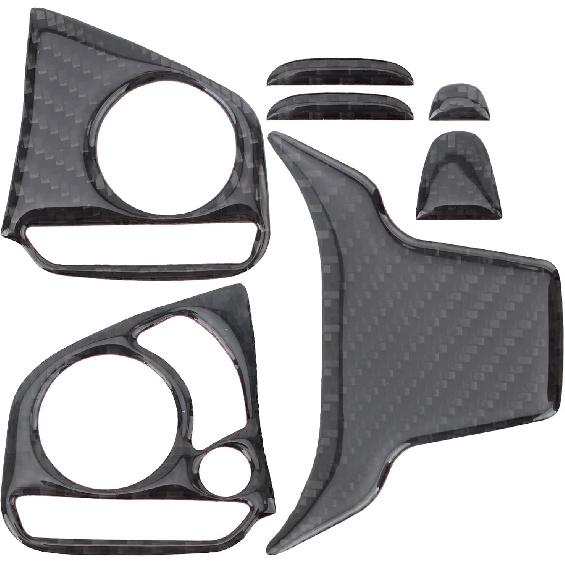 AUTOKAY Real Carbon Fiber Steering Wheel Cover Trim Fits for Honda Civic Sedan 2016-2020