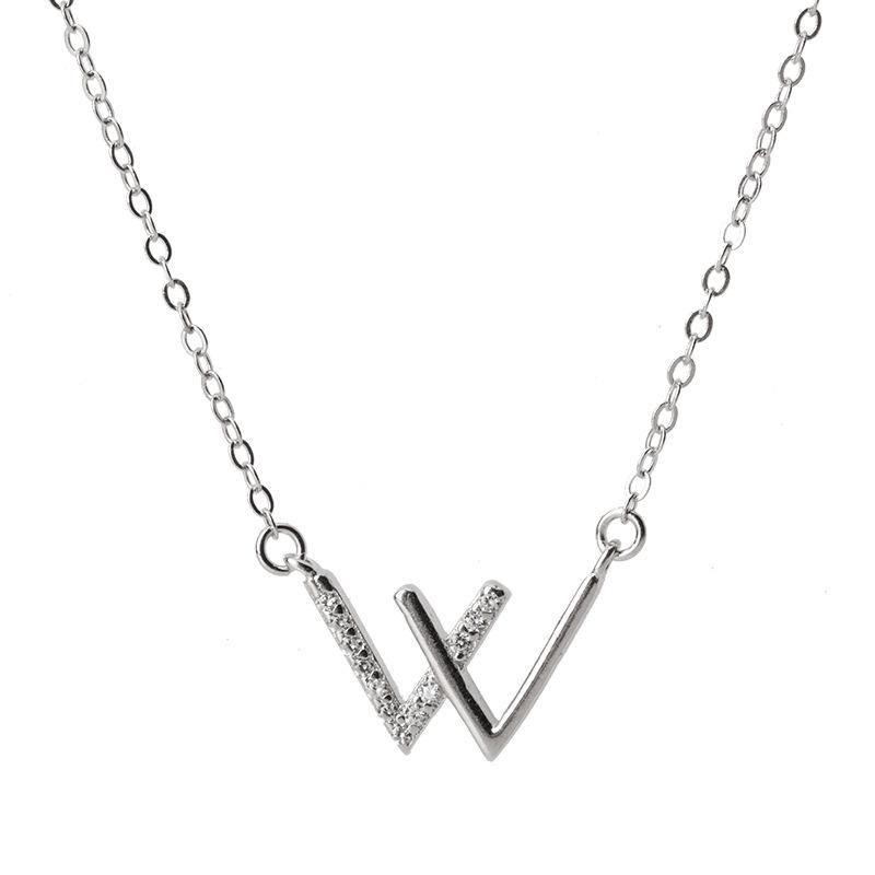 

Ожерелье с буквой W для женщин, корейская версия ожерелья Niche Clavicle Chain Clavicle, ожерелье с индивидуальностью и темпераментом