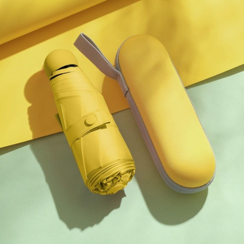 Jednokolorowy Mini Parasol Przeciwsłoneczny 5-krotny 8-żebrowy Wiatroodporny Parasol Przeciwsłoneczny Wzmocniony z Pokrowcem Składany Parasol
