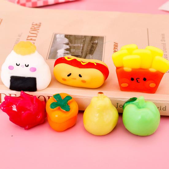 Fruit Squeeze Toy with Bell Lanyard Stress Anxiety Relief Slow Rising Mini
