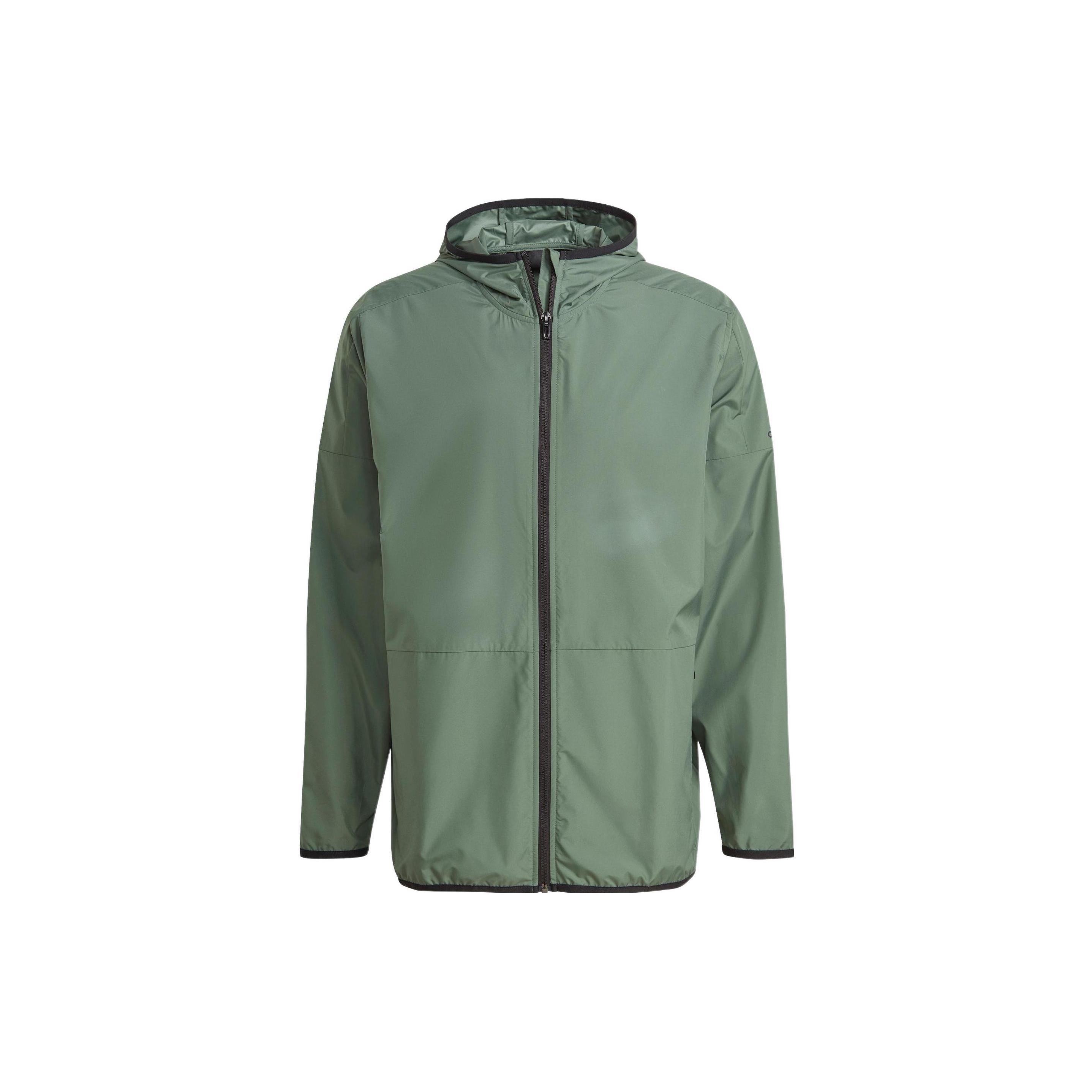 Мужские куртки Adidas Neo Зеленая с капюшоном Умеренная ветровка GQ0579 XL