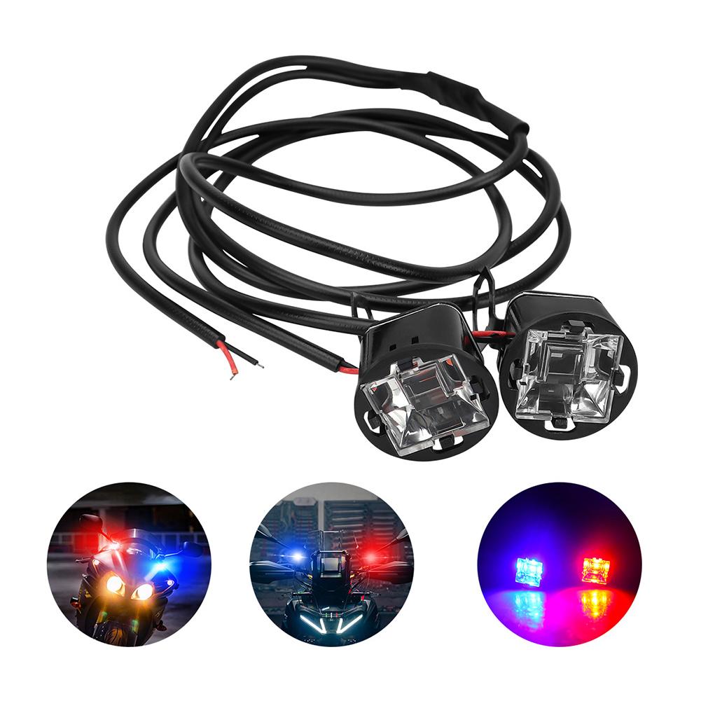Motorcycle Mirror Lights,square 2led Flashers,pair Flashing Strobe For Motorcycle & Electric Bike Rearview Mirror,safety Wa S6p5