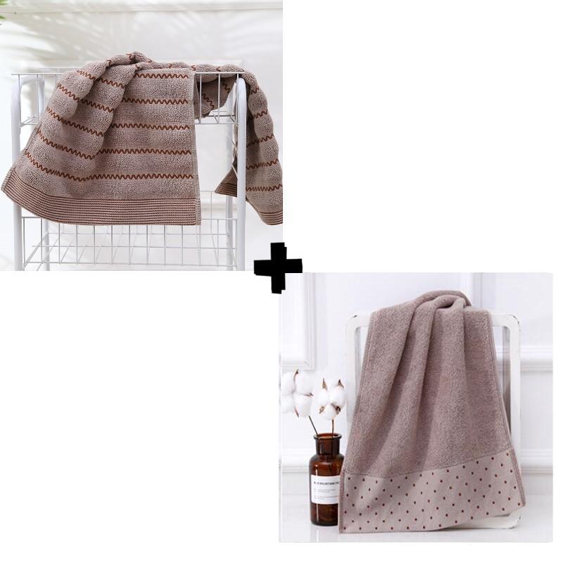 2Pcs Bathroom Cotton Towels Set 35x75cm 70x140cm Brown White Blue Hand Face Bath Towel Soft Gift Absorbent Sport Towel
