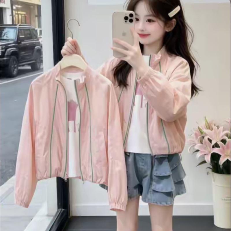 Girls' 2026 Ultra-Thin Sun Protection Jacket - Lightweight, Stylish Summer Shirt for Older Children