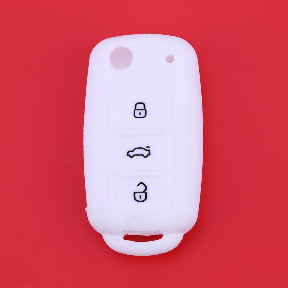 Silicone Rubber key fob skin cover case for VW POLO Golf 4 MK5 6 Jetta Bora Beetle Tiguan Passat B5 B6 3 button Remote key