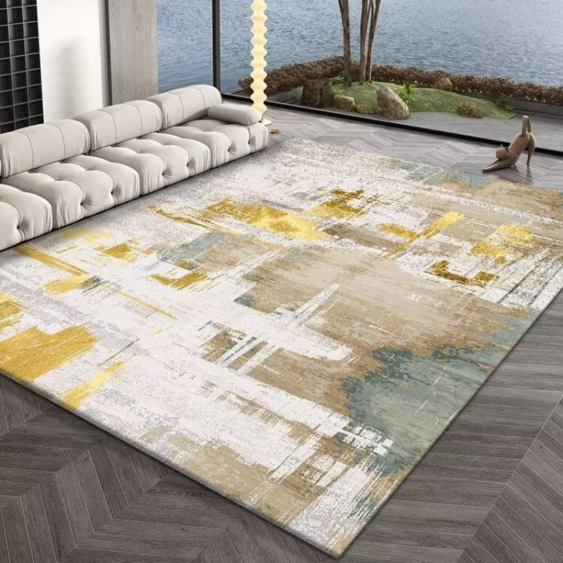 

Abstract Modern Home Carpet Big Size Non Slip Washable Rug for Living Room Bedroom Light Luxury Floor Mat 60*90cm