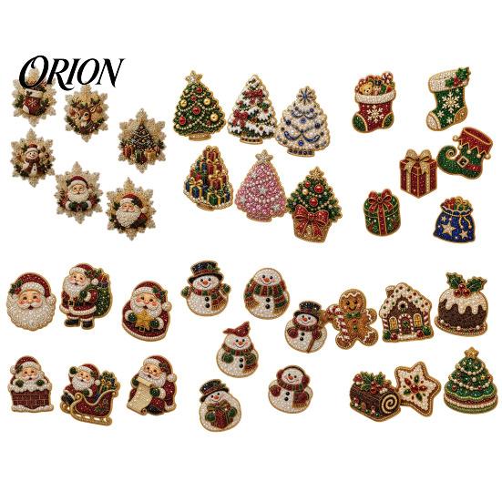 Holiday Refrigerator Magnets 6Pcs DIY Faux Pearl Painting Fridge Magnet, Santa Snowman Stocking Tree Office Decorative Gingerbread Snowflake Handmade