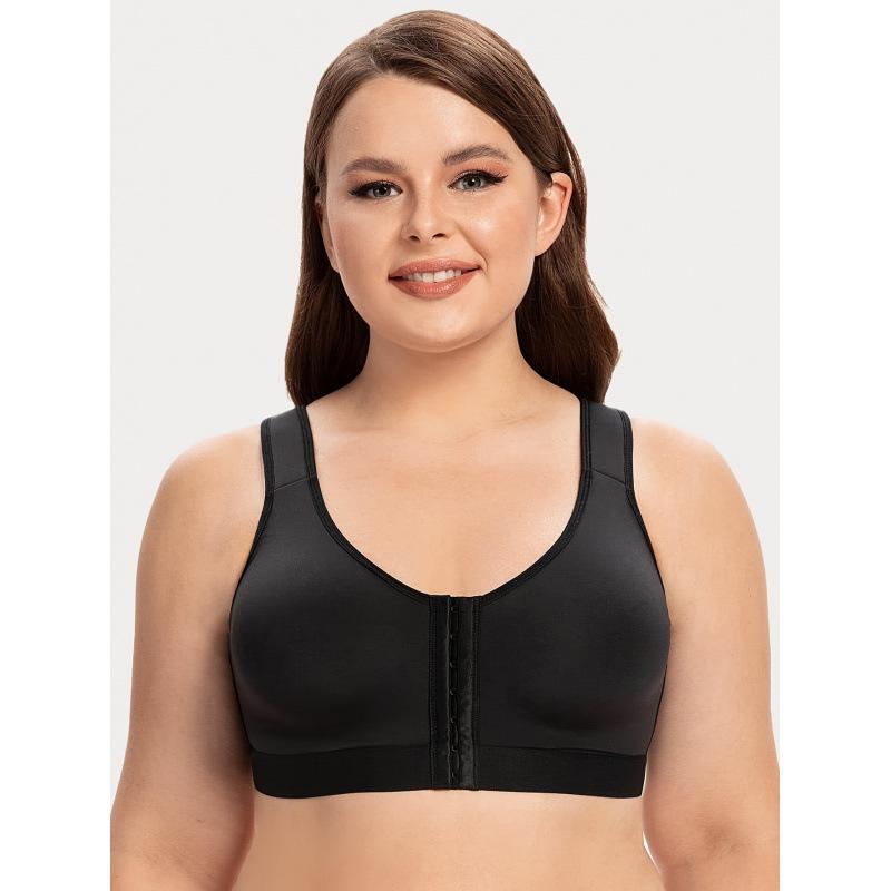 2025 Plus Size Front Buckle Wireless Bra for Women in Europe and America