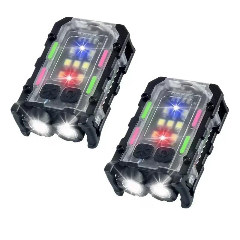 Rechargeable EDC LED Flashlight with Clip Magnetic Keychain Work Light 8 Modes Lantern for Camping Outdoors Home Emergency