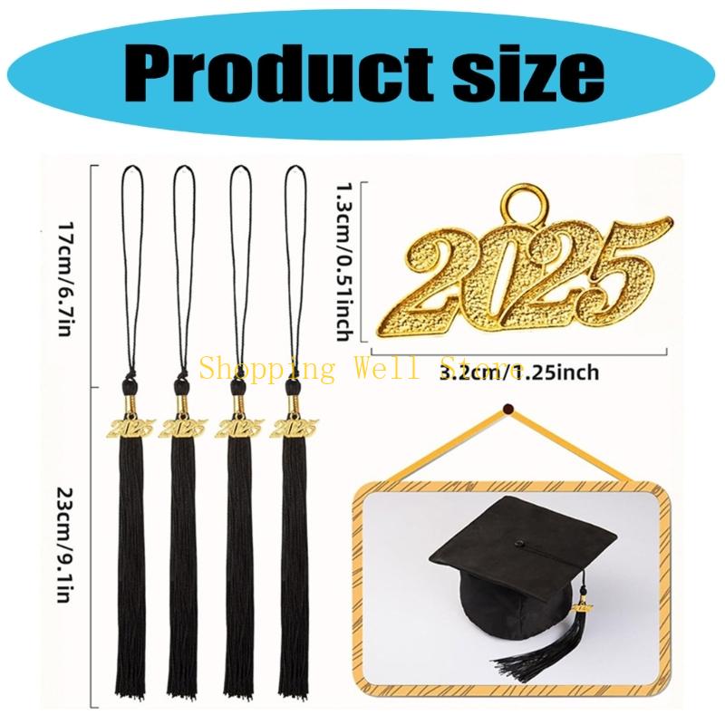 KX4B 10Pcs Class of 2025 Graduation Hat Tassels Graduation Hat Tassels For Graduates