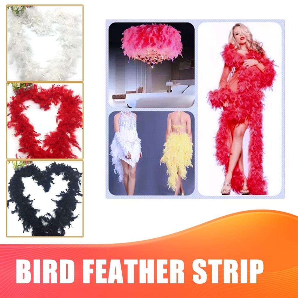 DIY 2m Feather Boa Christmas Tree Decoration Feathers Wedding Shawl White Feather Boa Ribbon Feathers Dress Garland Decorative