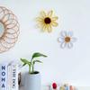 Bohemian Sunflower Wall Art Hanging Ornament for Baby Girls Bedroom Decorations Handmade Woven Flower Pendant Decor