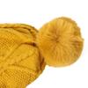 3Pcs/Set Women Winter Hat Scarf Gloves Set Plush Ball Decor Rhombus Texture Knitting Hat