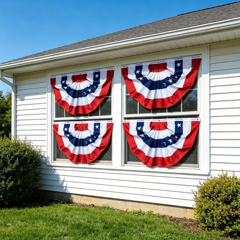 2 Pack Country Theme Display Flags Red White Blue Outdoor Decoration For July quarter Memorial Day And Veterans Day