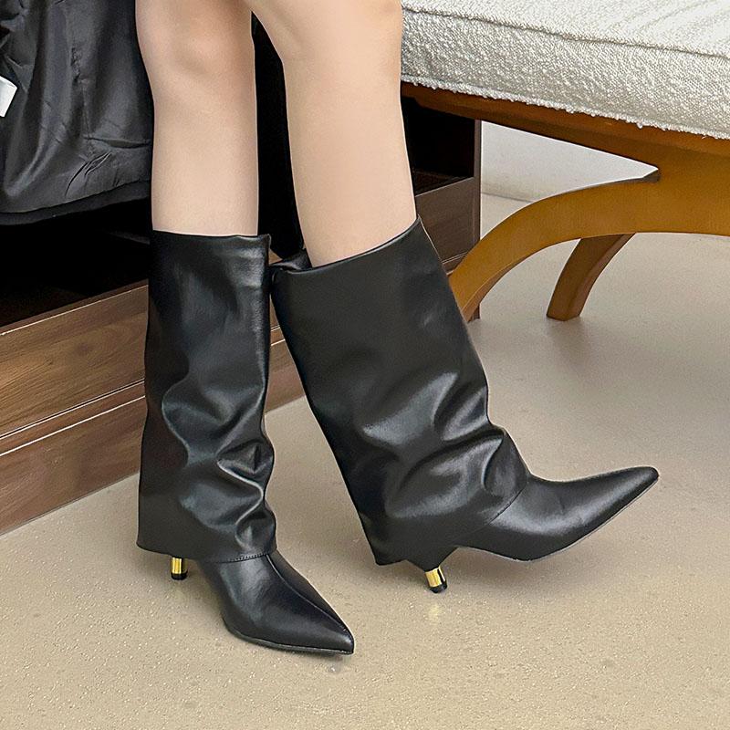 Móda Móda Nazouvací Obuv Ženy Kotníkové Westernové Boty S Nízkým Podpatkem Boty Dámské Špičaté Dámské Krátké Moderní Boty Boty
