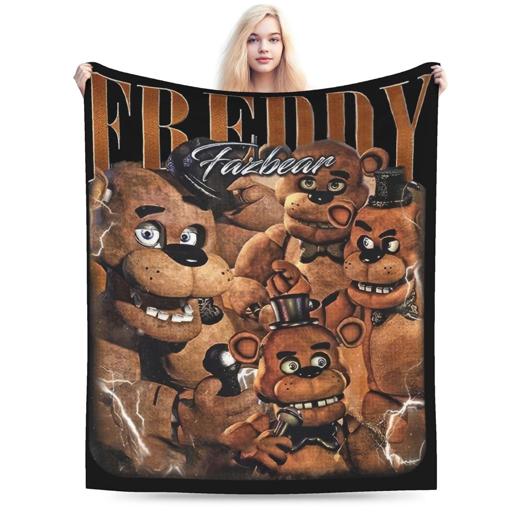 Freddyed Bonnie Game Fazbear Blanket Fleece Winter Breathable Soft Throw Blankets for Home Office Plush Thin Quilt