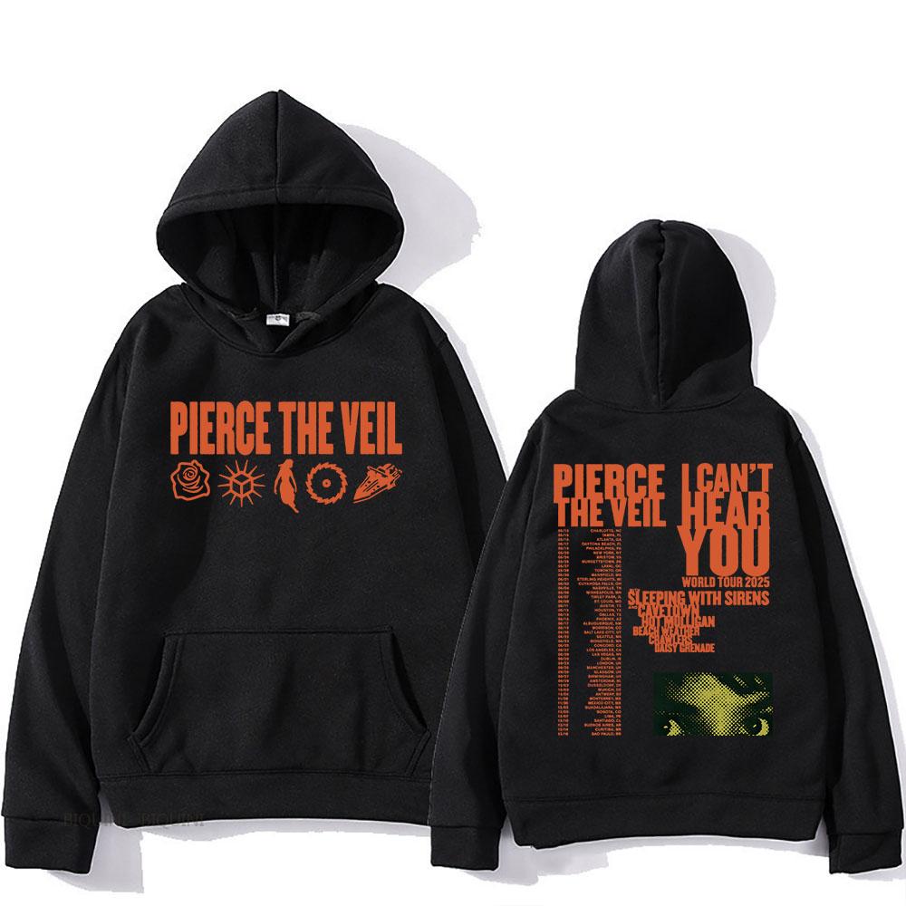 

Streetwear Unisex Pierce The Veil Rock Band Hoodies I Can t Hear You World Tour Streetwear Harajuku Hip Hop Unisex Fashion Oversized Y2k Pullovers XL синій