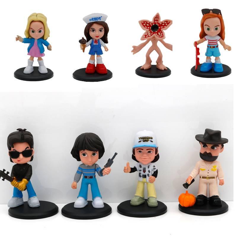 Gorgeous 8pcs Stranger Things Figures Set Steve Cannibal Flower Xmas Model Gift