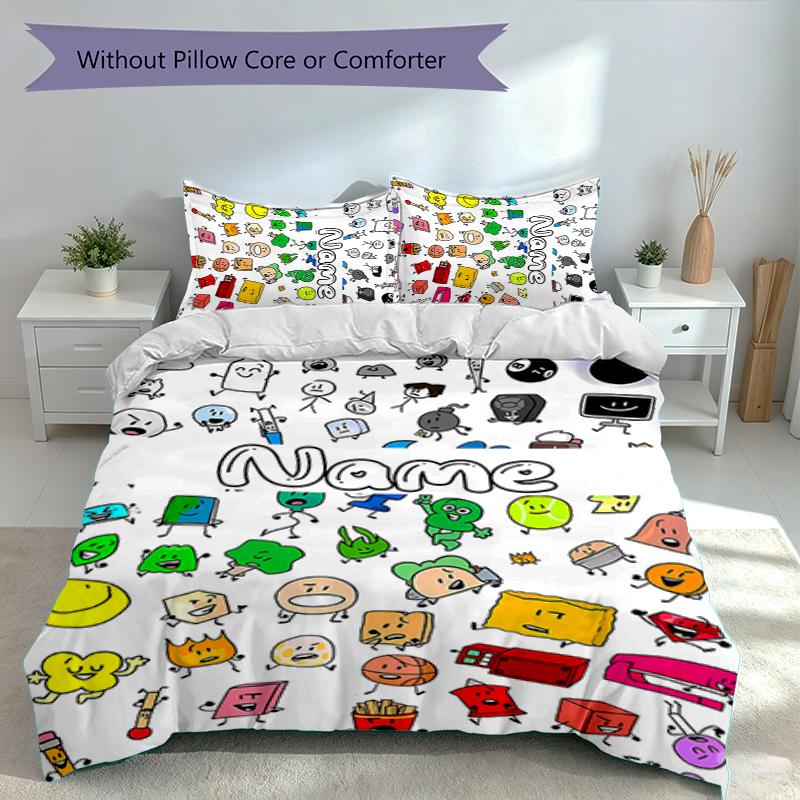 3pcs Custom Name Nanimate Insanity Bedding Set,Includes 1 Duvet Cover and 2 Pillowcases,All-season Bedroom Decor