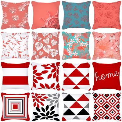 New Home Furnishings Sofa Pillow Cover Modern Red Geometric Abstract Car Cushion Cover Cushion Cover