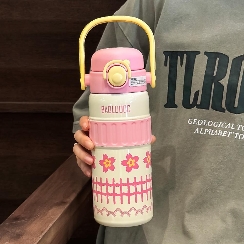 600ml Insulated Cup Large Capacity Vacuum Flasks New Thermal Mug  For Kids