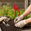 Metal Garden Stakes Red Bird Stake, Cardinals Yard Art 2D Weather Resistant Lawn Flat Flowers Decoration for Outdoor Flower Bed Pathway Nature
