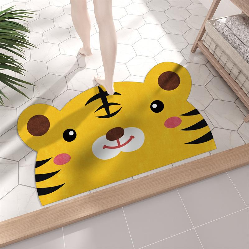 Cartoon Animal Home Soft Diatom Mud Mat Bathroom Non-slip Mat Toilet Toilet Moisture-wicking Foot Mat Durable Durable
