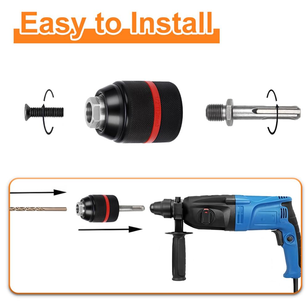 4pcs/set,New 2~13mm Ratchet Self-lock Drill Chuck,with Shank,1/2-20UNF Thread,Metal Keyless Chuck,for Bits Screwdiver Tap Socket Tire Chucks 1