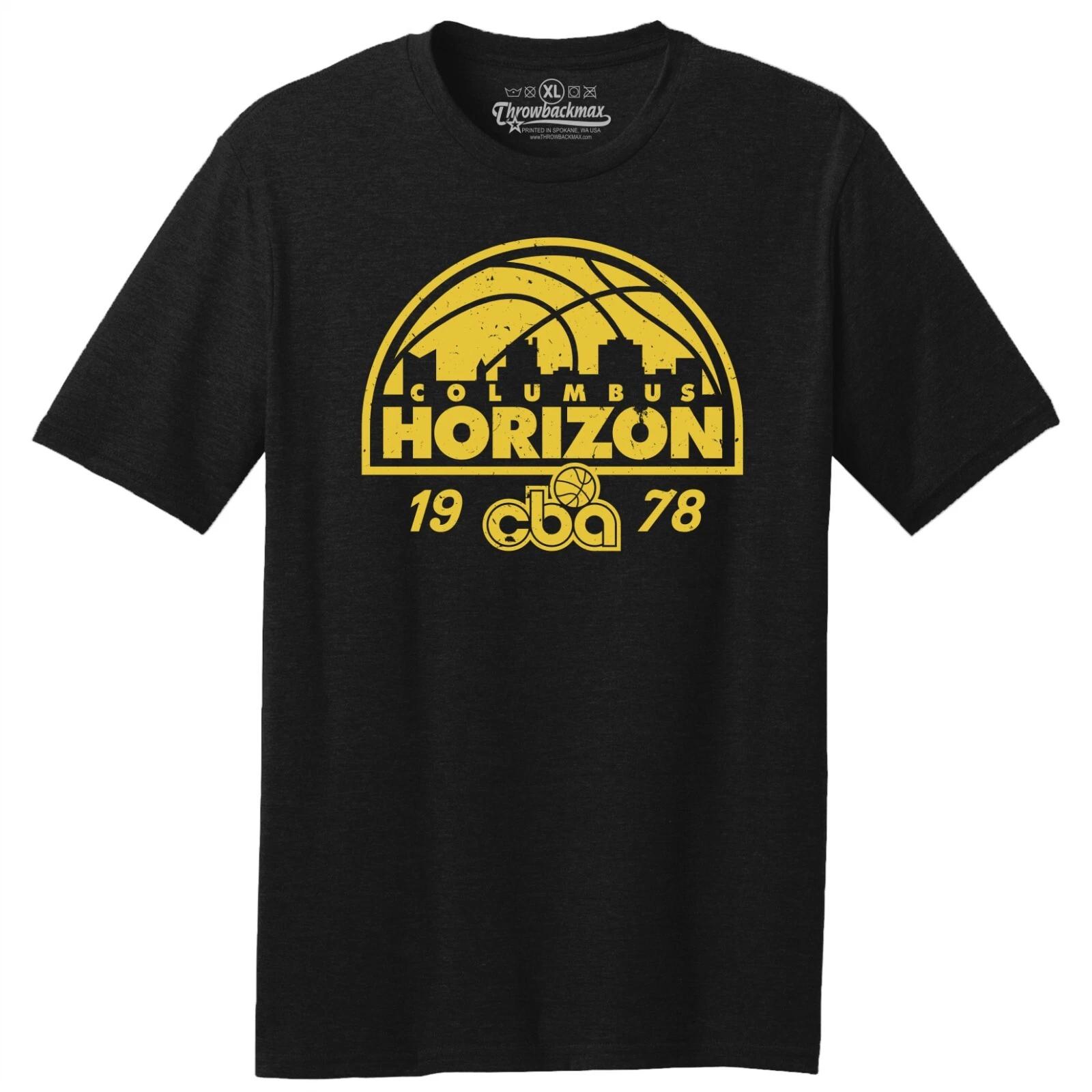 

Columbus Horizon 1978 CBA Logo Basketball TRI-BLEND Tee Shirt - Solid Black S