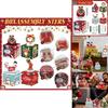 Christmas Themed Pattern Paper Box Set Holiday Decoration Props For Holiday Celebrations