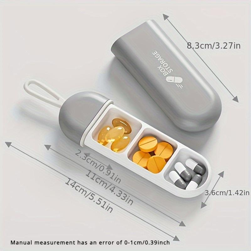 Compact 3-Compartment Pill Organizer:Travel-Ready Medication Box with Carrying Loop, Suitable for Carrying Outside storage boxes