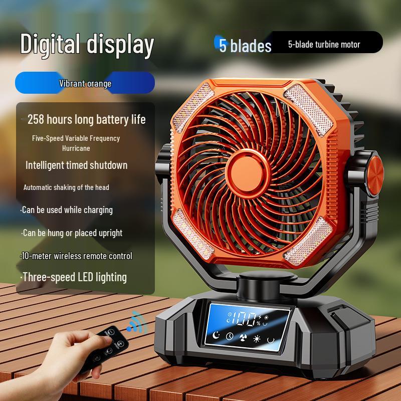 

Rechargeable Silent Outdoor Camping Fan with Long Battery Life Wireless Remote - 20000mAh - Timer