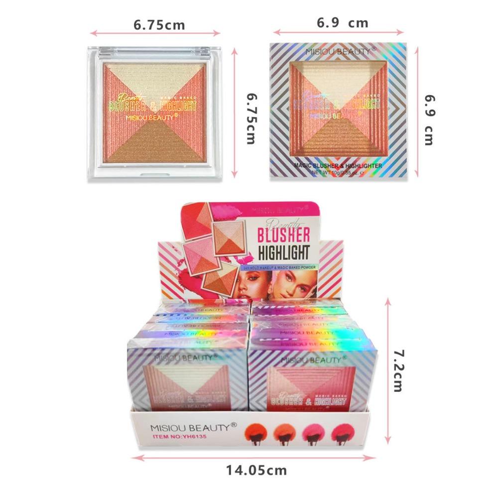 Misiou Beauty Naturally High-light Pearl Light Helles und gleichmäßiges rosa Puder, zartes Rouge, Hug The Four Seasons Four-Color Blush Integrated Plate