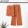 BITCED Casual and Fashionable Solid-color Set of Waistcoat and Long Pants Collage and Patchwork Two-piece Set