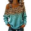 2026 Womens Round Neck Long Sleeve Loose Fit Casual Sweatshirt With Leopard Dot Print Digital