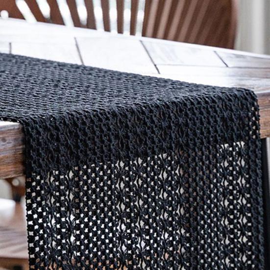 Cotton Linen Table Runner Tassel Table Flag Reusable Holiday Table Decor for Restaurant Dining