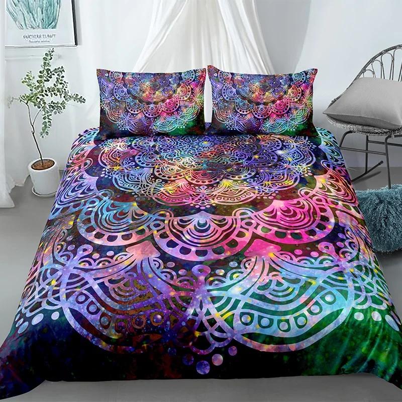 Mandala Zestaw Pościeli Poszwa na Kołdrę Kołdra Boho Narzuta Zestawy Pościeli Poliestrowa Poszwa na Kołdrę King Queen Full Double Twin Poszwa na Kołdrę