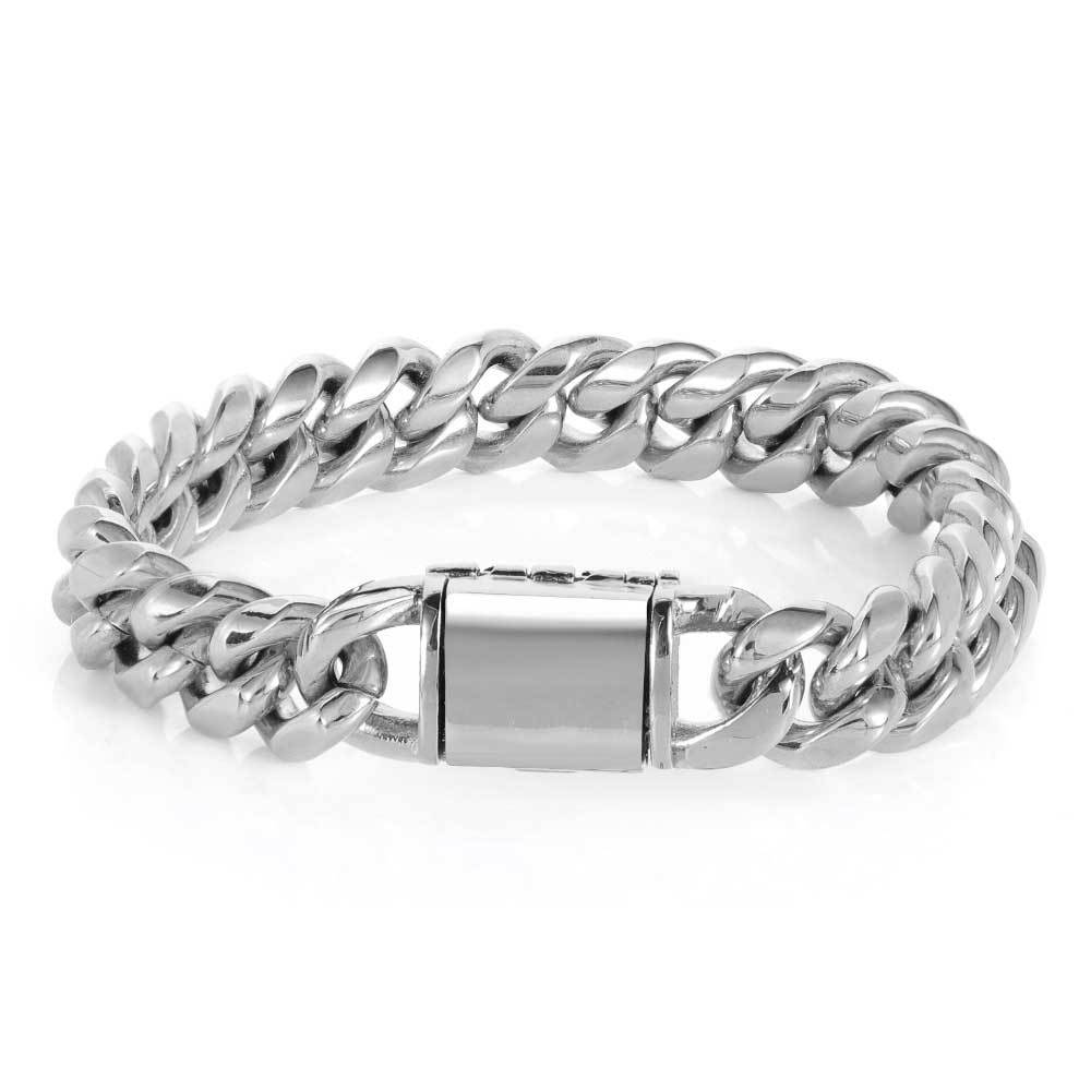 Hiphop Cuban Link Chain Fashion Jewelry Gold Plated 316L Stainless Steel Men's Miami Curb Cuban Link Chain Bracelet Party Gift