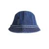 Retro Denim Bucket Hat Women's Spring Summer Big Head Circumference Painter Hat Showing Face Small Short Brim Beret Drape Pile Hat