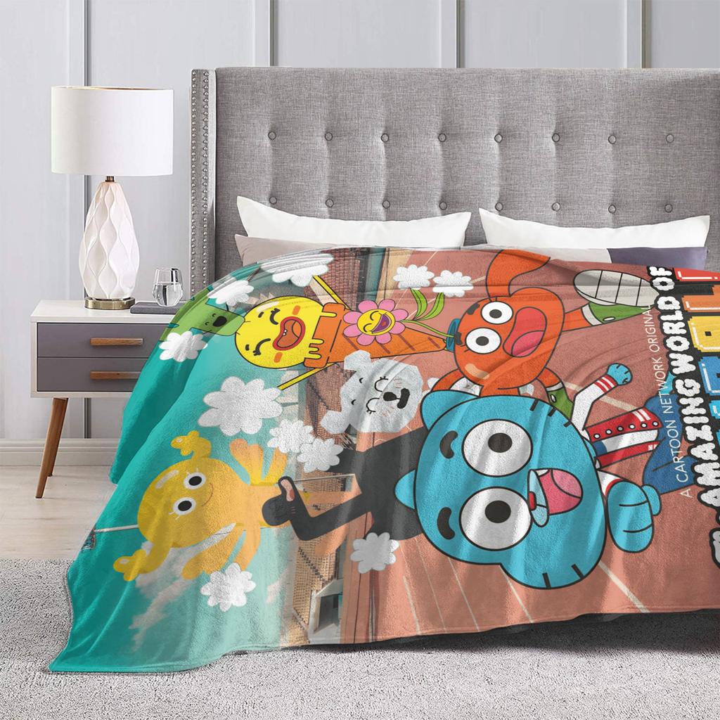 La Fantastica Mondo di Gumball Coperta Morbida Calda Peluche Biancheria da Letto Plaid per Divano Sedia Letto da Viaggio Ufficio Coperta da Letto in Flanella