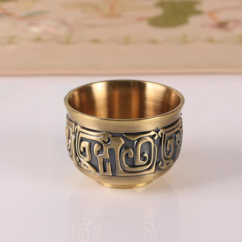 High-grade Bronze Kung Fu Tea Set Teacup Chinese Wedding Banquet Wine Set Dragon and Phoenix Tea Set Business Gift