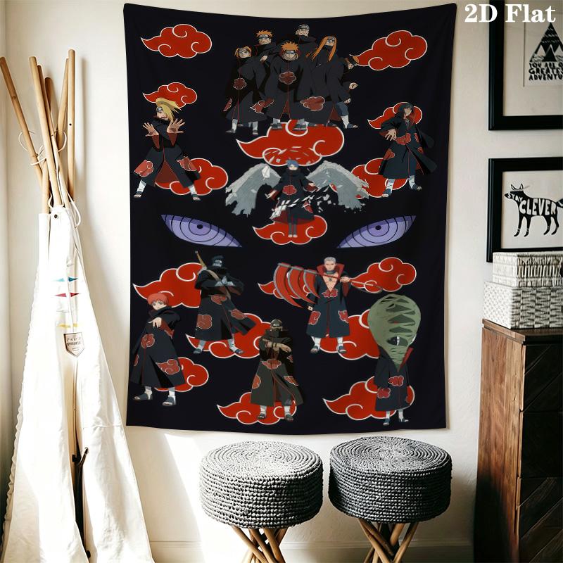 Naruto Wall Tapestry Aesthetic Wall Hanging Printed Fabric Blanket Decorative Tapestries For Bedroom Living Room Home Decor