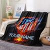 Custom Name Atletico Madrid Flannel Blanket, High Quality Comfortable for All Seasons, Home Decor, Warmth and Comfort