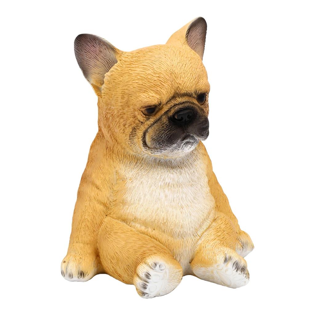 Sitting Dog Statue Resin Pet Ornament Sad Face French Bulldog Figurine for Home Desktop Decoration