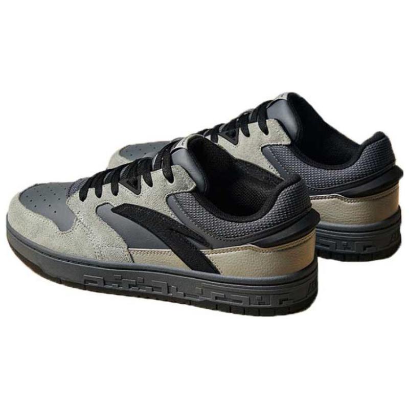 Anta Anti-Slip Wear-Resistant Low-Top Skateboard Shoes Men's Gray Black Sneakers 112418051-4