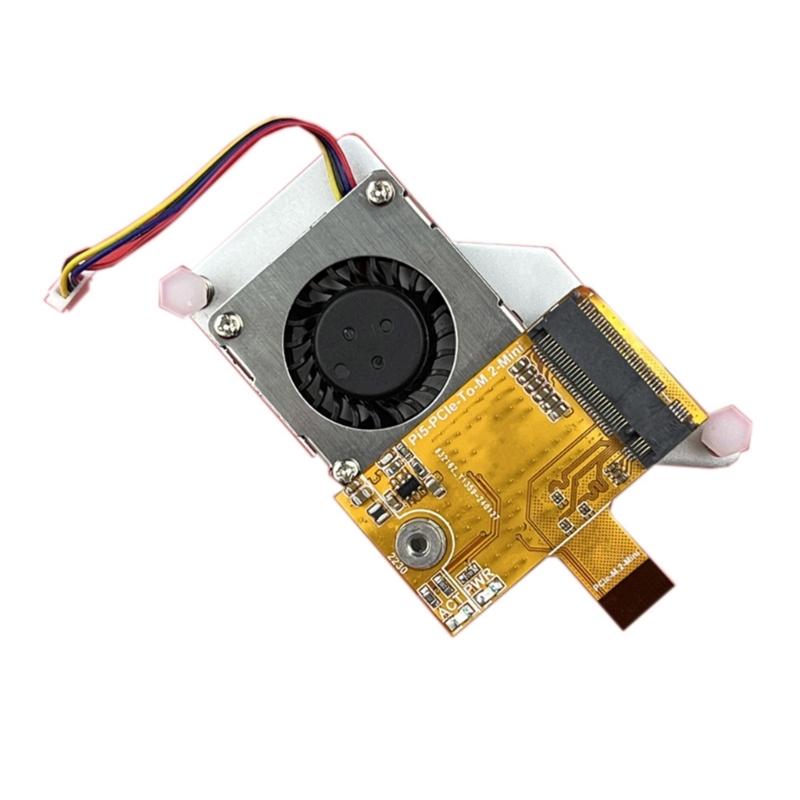 

PCIe to M.2 NVMe SSD Small Expansion Board with Cooling Fan for RPI5 Board Expansion Accessary