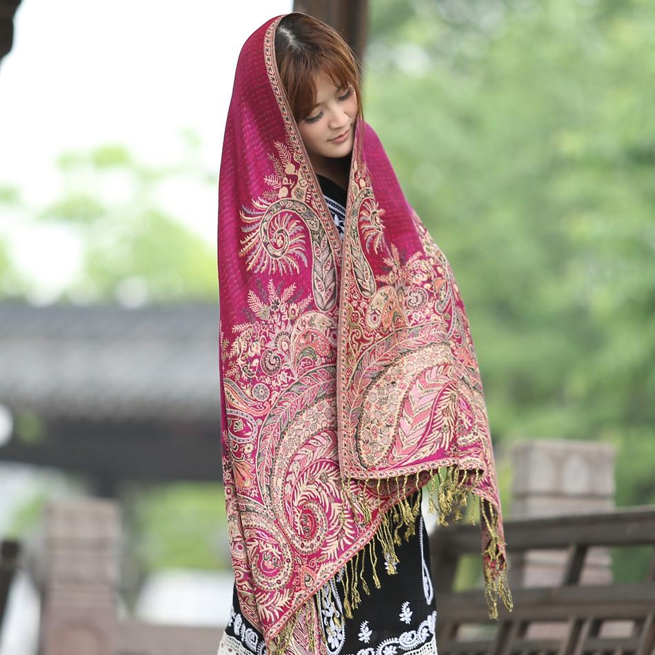 Jacquard tassel shawl spring and autumn thickened large cotton and linen women's shawl scarf dual-purpose