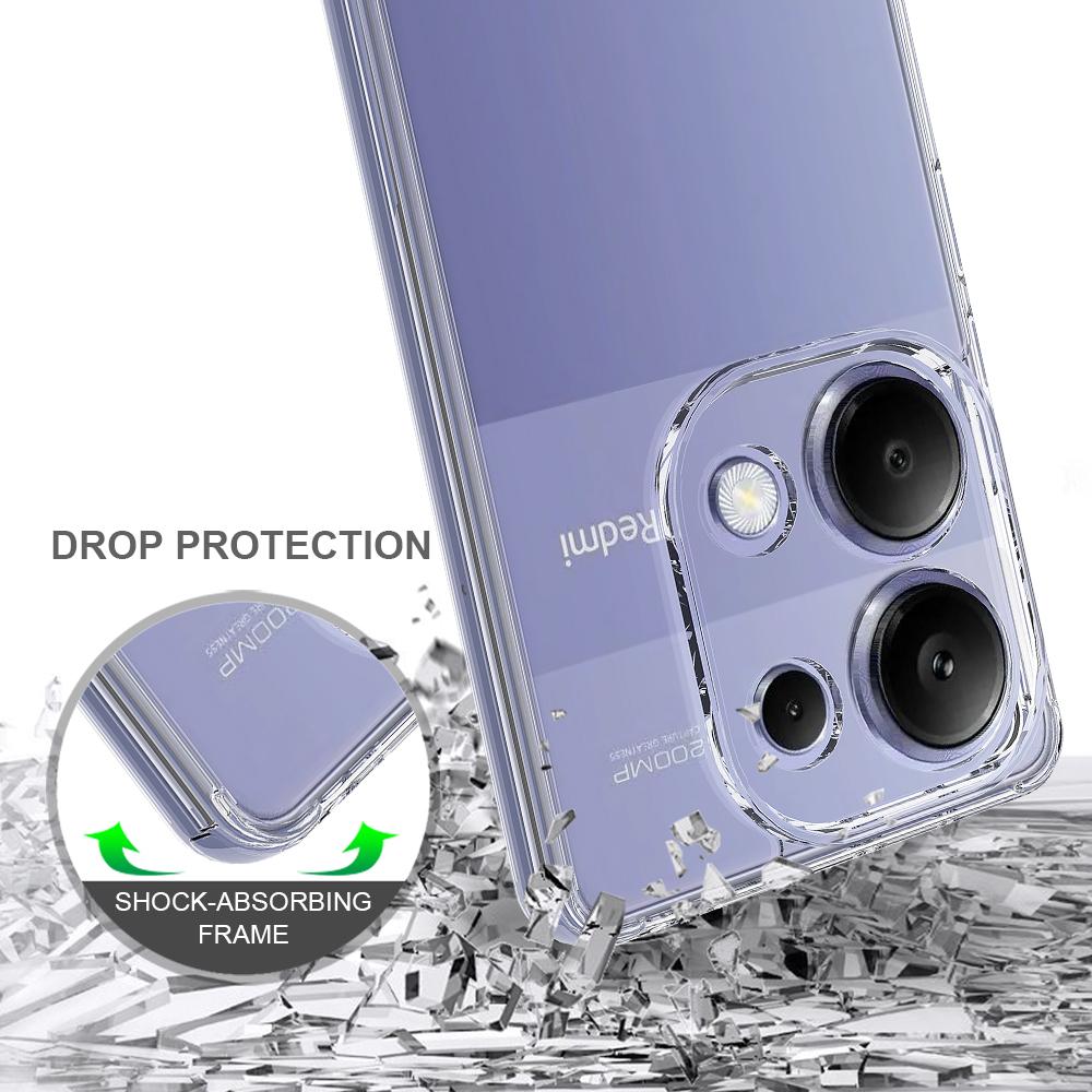 Für Xiaomi Redmi Note 13 Pro 4G/Poco M6 Pro 4G Klare Hülle TPU+Acryl Rückseite Handyhülle