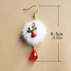 1Pair Stylish Santa Claus Jingle White Crystal Pendant Earrings for Women Christmas Gift Jewelry.